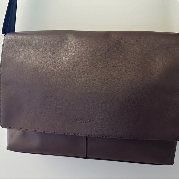 COACH - Brown Leather Messenger Bag - Picture 2 of 12